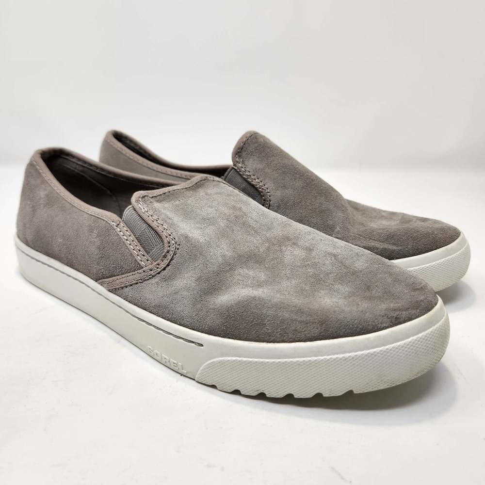 Sorel Womens Campsneak Slip On Sneaker Size 12 Loafers Flats Kettle Grey Suede